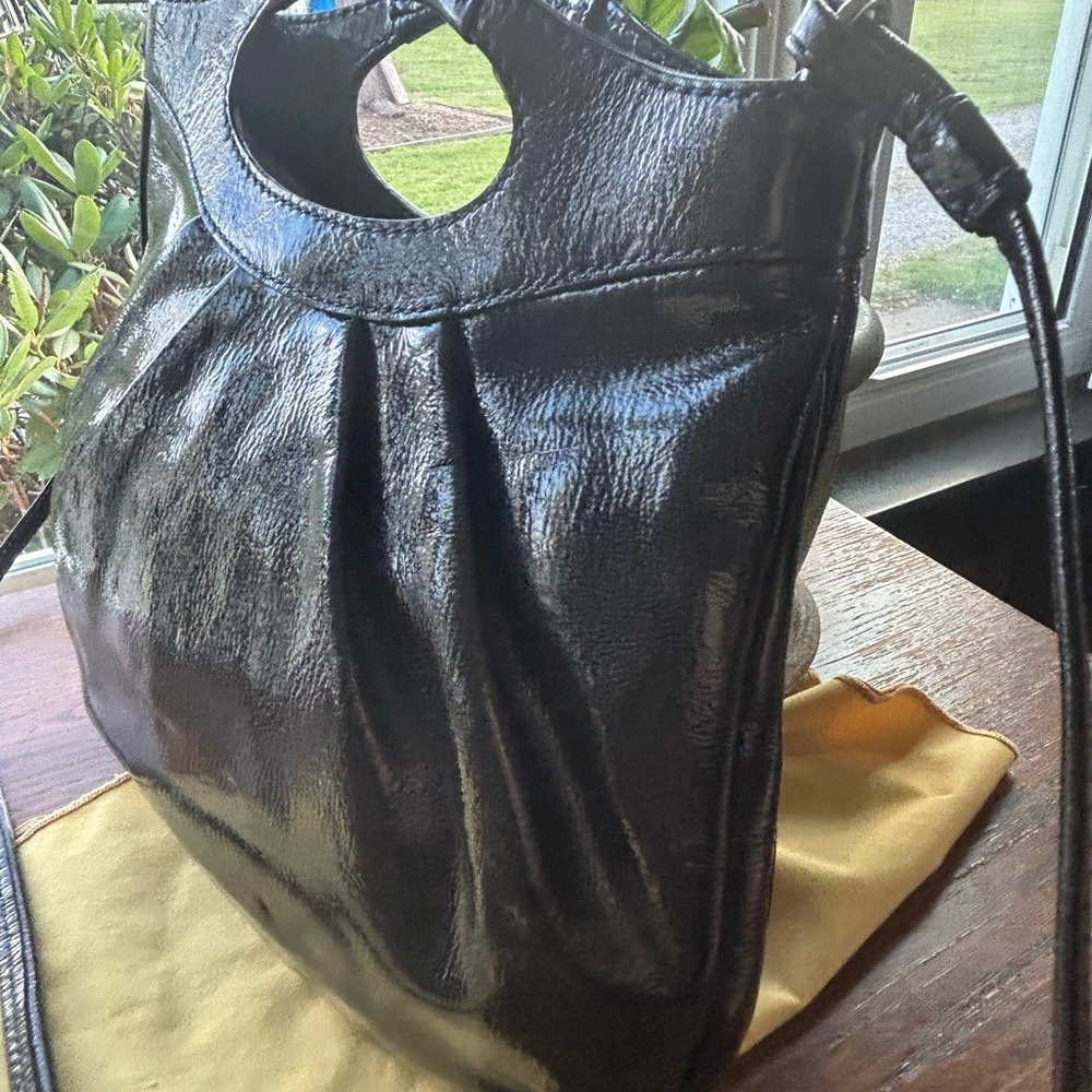 Coach Black Patent Leather Shoulder Bag - Picture 7 of 12
